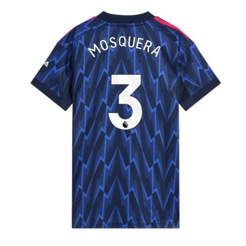 Billige Fotballdrakt Arsenal Cristhian Mosquera #3 Replika Bortedrakt Dame 2025-26 Kortermet Billige Fotballdrakt Arsenal Cristhian Mosquera #3 Replika Bortedrakt Dame 2025-26 Kortermet